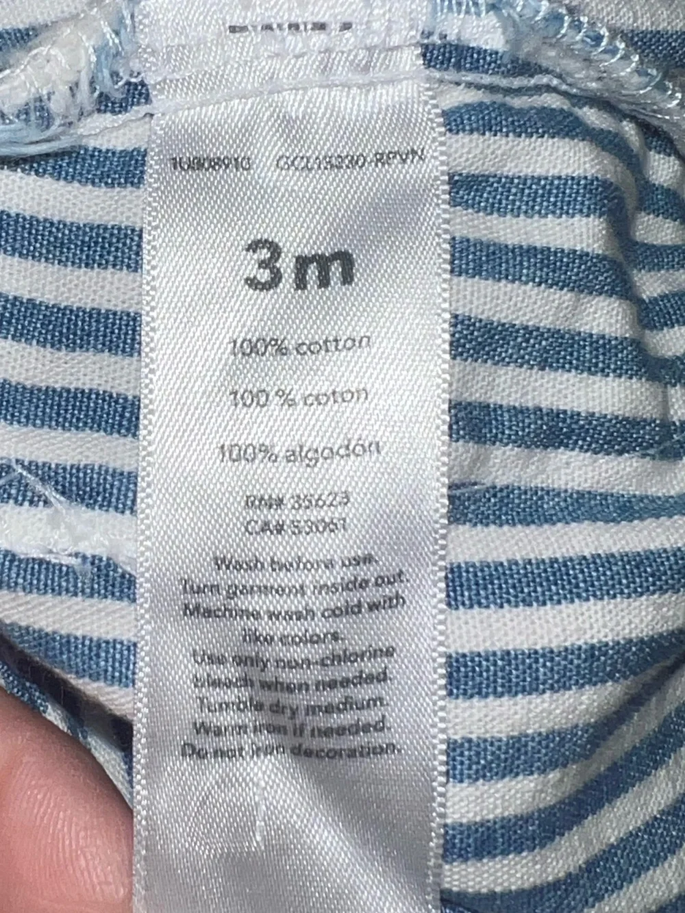 Carter's Just One You® Baby Boys' Striped Chambray Bubble Romper - 3M - NWT